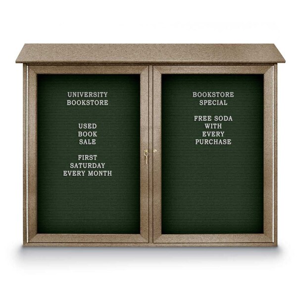 Indoor Enclosed Combo Board, 48"x36", Satin Frame/Blue & Cobalt